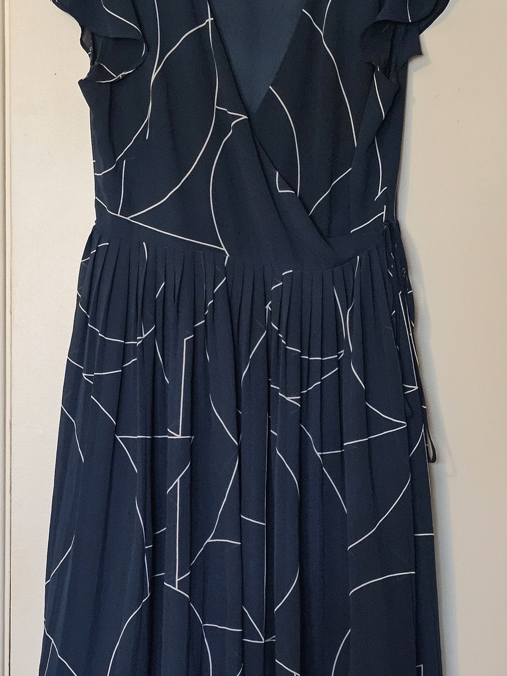 Ann Taylor Blue-Green Abstract Print Wrap Dress | Size 10